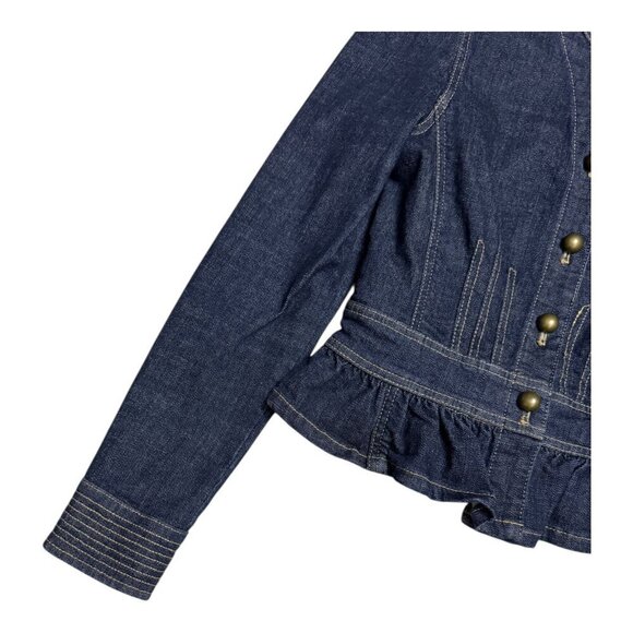 PILCRO ANTHROPOLOGIE Cropped Designer Denim Jean Jacket Womens Small - Picture 4 of 5